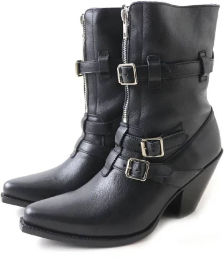 Celine Vintage Pre-owned Leather boots Black Dames