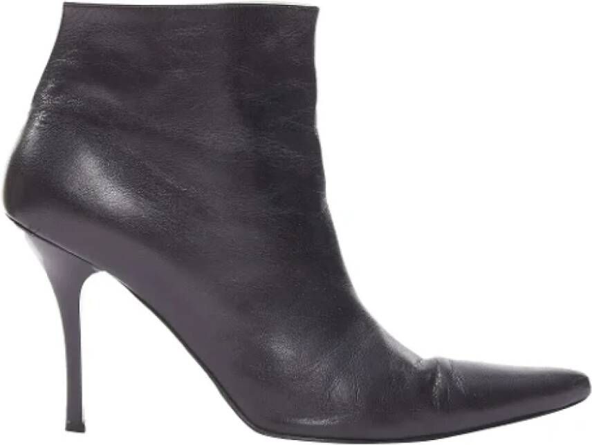 Celine Vintage Pre-owned Leather boots Black Dames