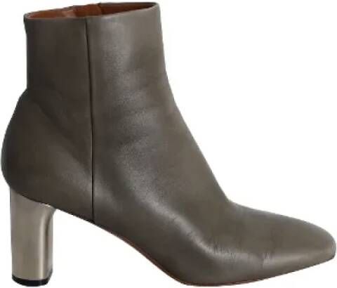 Celine Vintage Pre-owned Leather boots Gray Dames