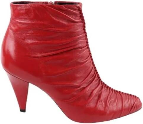 Celine Vintage Pre-owned Leather boots Red Dames