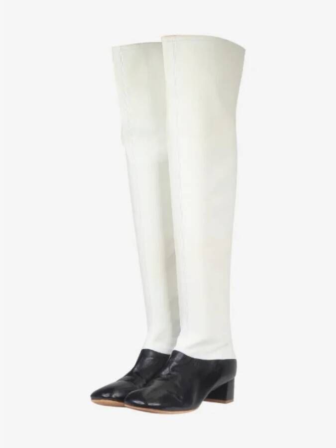 Celine Vintage Pre-owned Leather boots White Dames