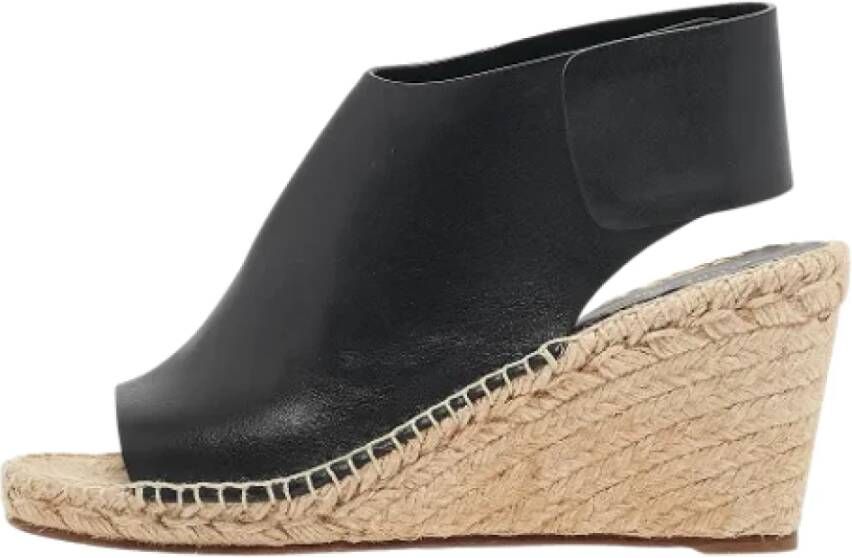 Celine Vintage Pre-owned Leather espadrilles Black Dames