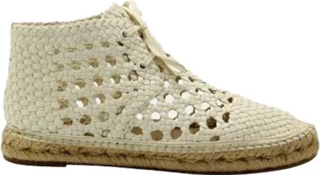 Celine Vintage Pre-owned Leather espadrilles White Dames