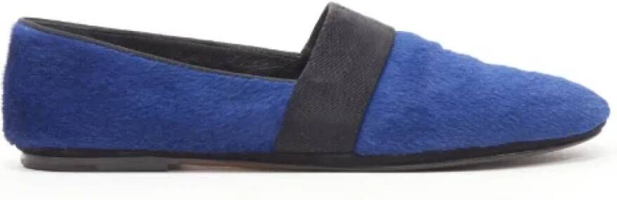 Celine Vintage Pre-owned Leather flats Blue Dames