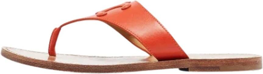 Celine Vintage Pre-owned Leather flats Orange Dames