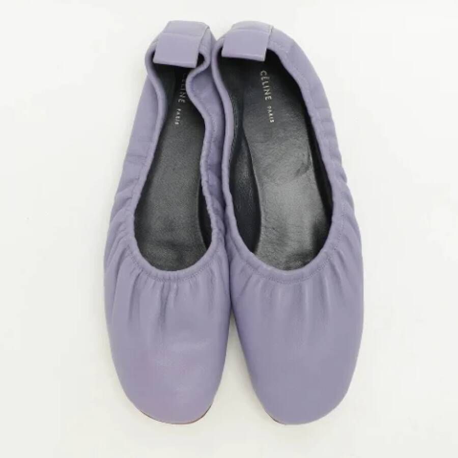 Celine Vintage Pre-owned Leather flats Purple Dames