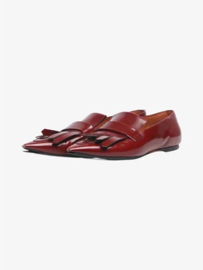 Celine Vintage Pre-owned Leather flats Red Dames