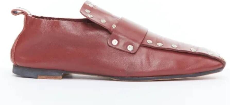 Celine Vintage Pre-owned Leather flats Red Dames