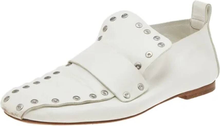 Celine Vintage Pre-owned Leather flats White Dames