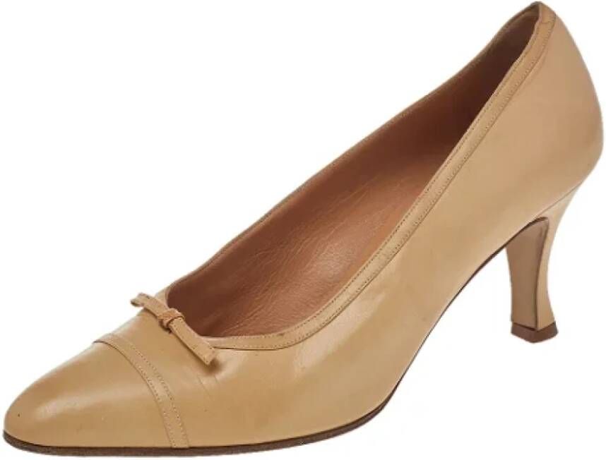 Celine Vintage Pre-owned Leather heels Beige Dames