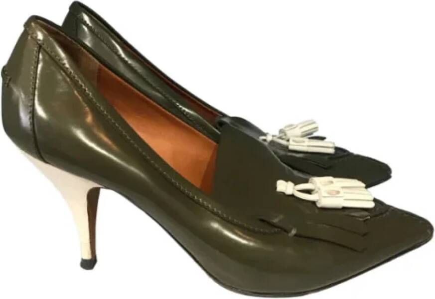 Celine Vintage Pre-owned Leather heels Green Dames