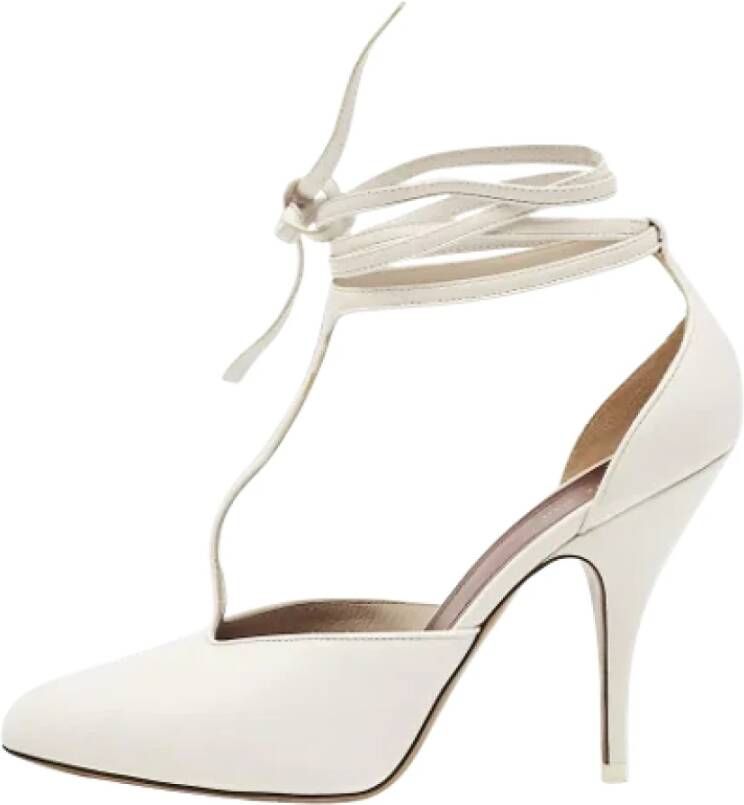 Celine Vintage Pre-owned Leather heels White Dames