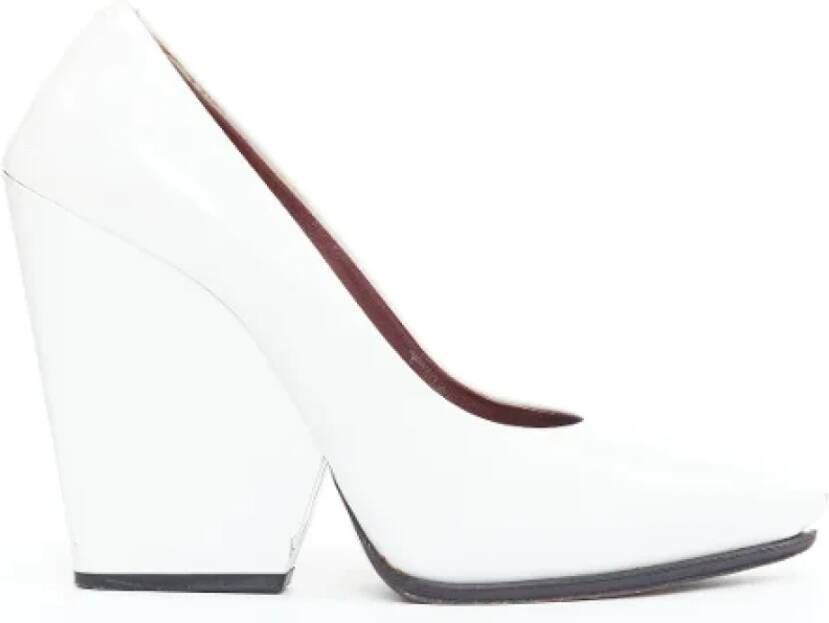 Celine Vintage Pre-owned Leather heels White Dames