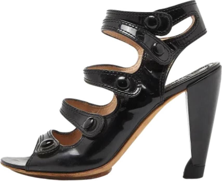 Celine Vintage Pre-owned Leather sandals Black Dames