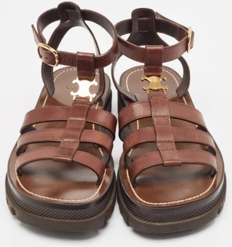 Celine Vintage Pre-owned Leather sandals Brown Dames