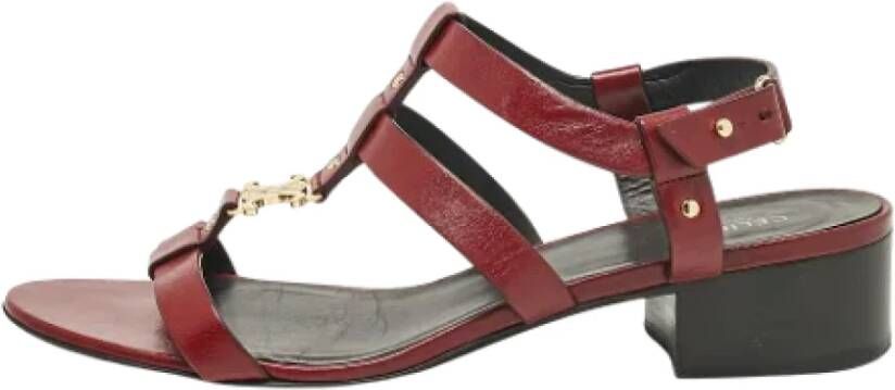 Celine Vintage Pre-owned Leather sandals Red Dames