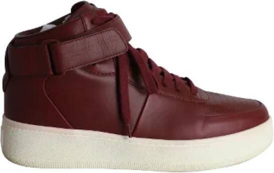 Celine Vintage Pre-owned Leather sneakers Red Dames