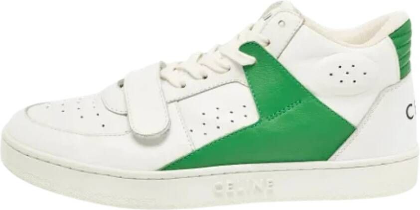 Celine Vintage Pre-owned Leather sneakers White Dames