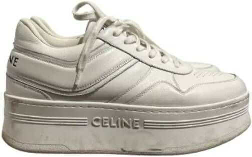 Celine Vintage Pre-owned Leather sneakers White Dames