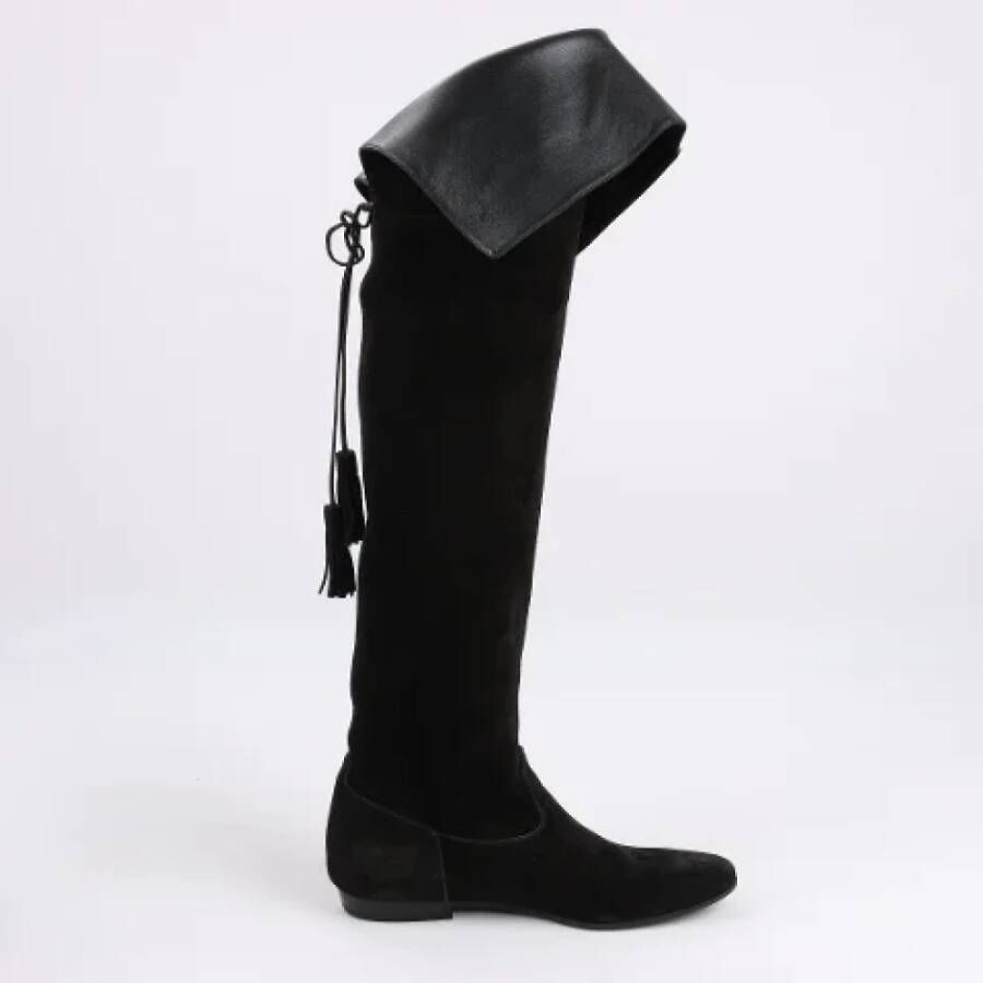 Celine Vintage Pre-owned Suede boots Black Dames