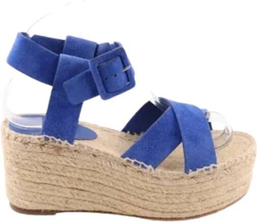 Celine Vintage Pre-owned Suede espadrilles Blue Dames