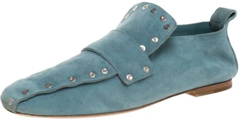 Celine Vintage Pre-owned Suede flats Blue Dames