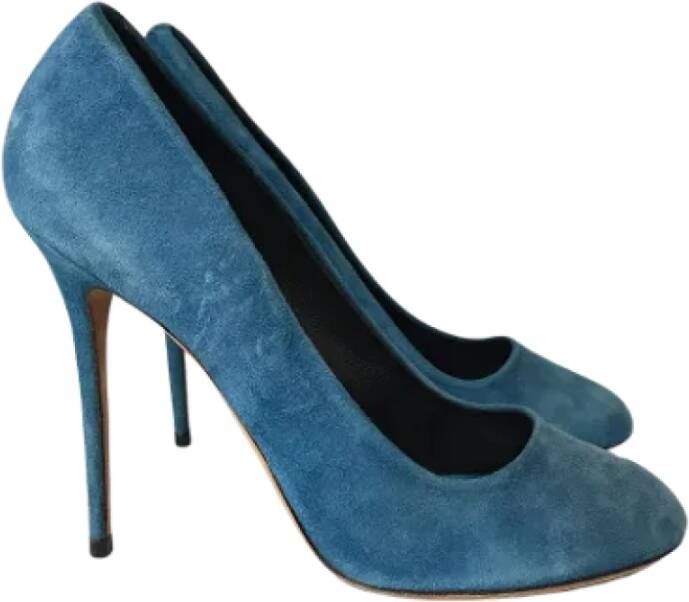 Celine Vintage Pre-owned Suede heels Blue Dames