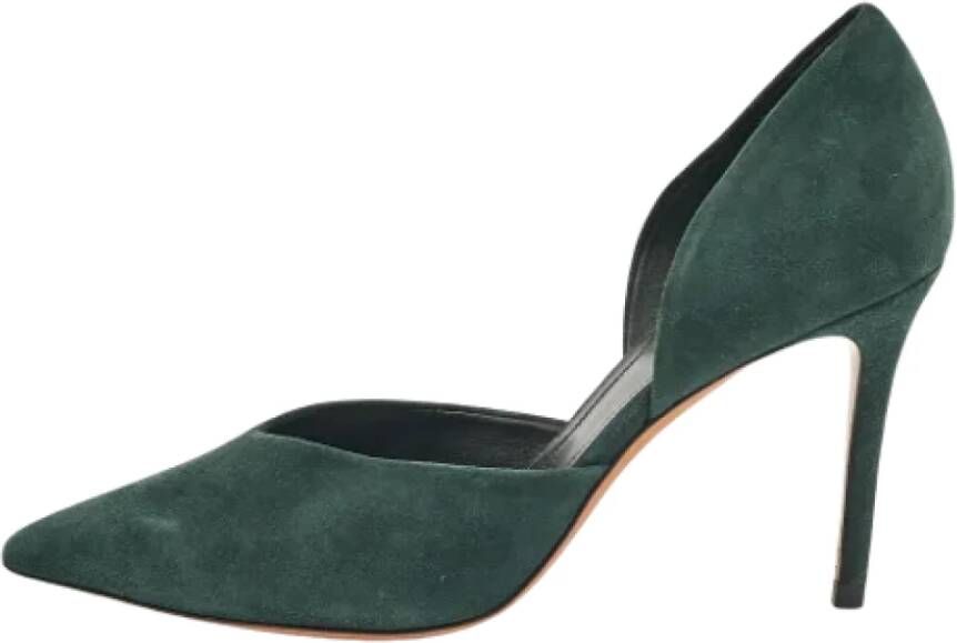 Celine Vintage Pre-owned Suede heels Green Dames