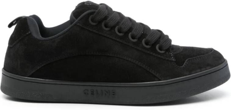 Celine Huntington Sneaker Suède Calfskin & Mesh 'Zwart'