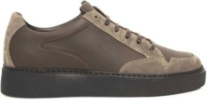 Cerruti 1881 Beige Leren Sneakers met Zijlogo Beige Heren