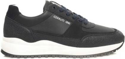 Cerruti 1881 Blauwe Leren Hoge Zool Sneakers Blue Heren