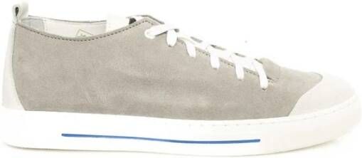 Cerruti 1881 Grijze Leren Sneakers Rubberen Zool Casual Gray Heren