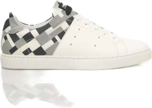 Cerruti 1881 Uniek Patroon Witte Sneakers Logo Detail White Dames