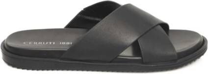 Cerruti 1881 Gevlochten Leren Dubbele Band Sandalen Black Heren