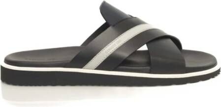 Cerruti 1881 Gevlochten Leren Dubbele Band Sandalen Black Heren