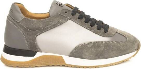 Cerruti 1881 Grijze Leren Sneakers met Logo Gray Heren