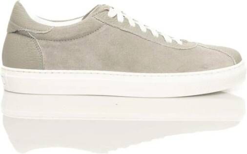 Cerruti 1881 Grijze Leren Sneakers Rubberen Zool Gray Heren