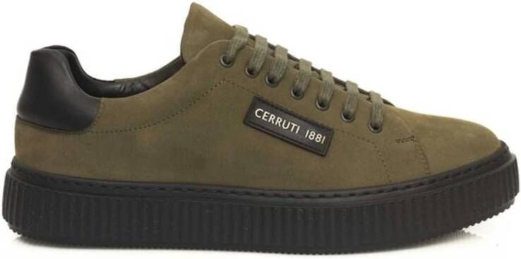 Cerruti 1881 Groene Leren Sneakers met Zijlogo Green Heren