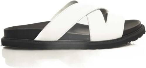 Cerruti 1881 Heren Leren Gevlochten Dubbele Band Sandalen White Heren