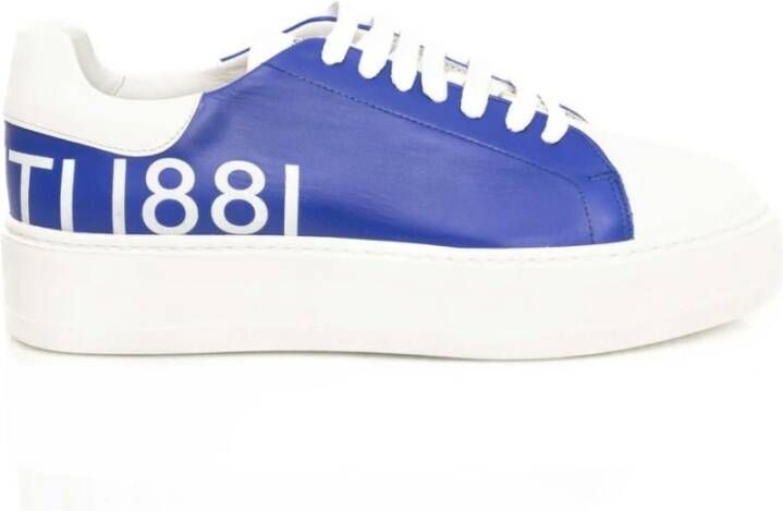 Cerruti 1881 Heren Leren High Top Sneakers Blue Heren