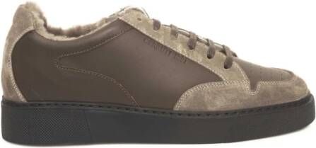 Cerruti 1881 Heren Leren Sneakers met Rubberen Zool Beige Heren