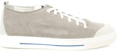 Cerruti 1881 Grijze Leren Sneakers Rubberen Zool Casual Gray Heren