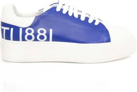 Cerruti 1881 Hoge leren sneakers voor mannen Blue Heren