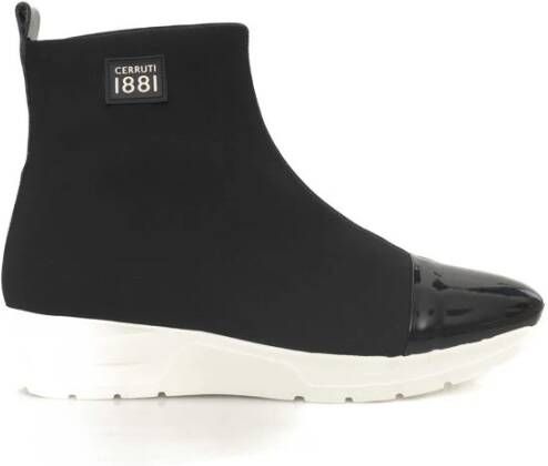 Cerruti 1881 Hoge Sneaker Zwart Rubberen Zool Black Dames