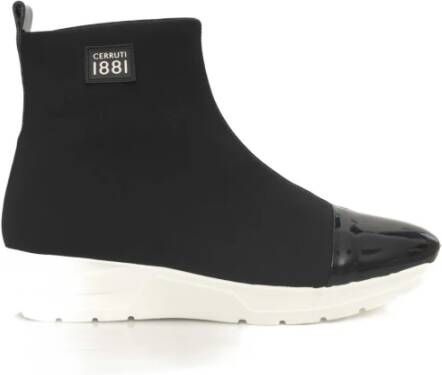 Cerruti 1881 Hoge Top Rubberen Zool Sneakers Black Dames