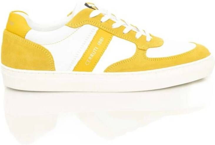 Cerruti 1881 Luxe Leren Sneakers met Zijlogo Yellow Heren