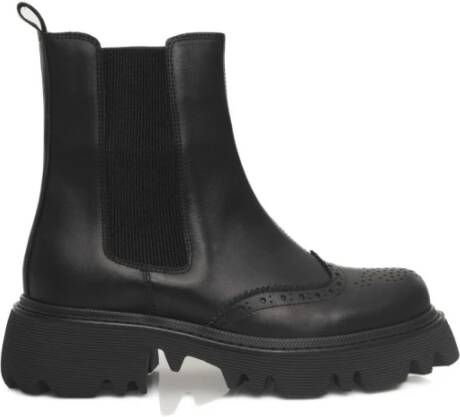 Cerruti 1881 Platform Leren Enkellaarzen Black Dames