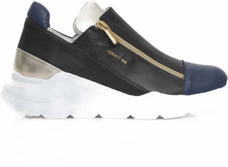 Cerruti 1881 Platform Leren Sneakers voor Vrouwen Black Dames