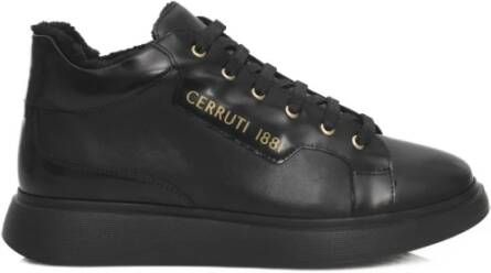 Cerruti 1881 Platform Leren Sneakers voor Vrouwen Black Dames