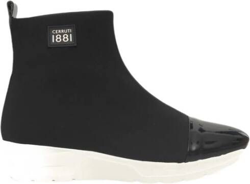 Cerruti 1881 Zwarte Hoge Sneaker Rubberen Zool Black Dames